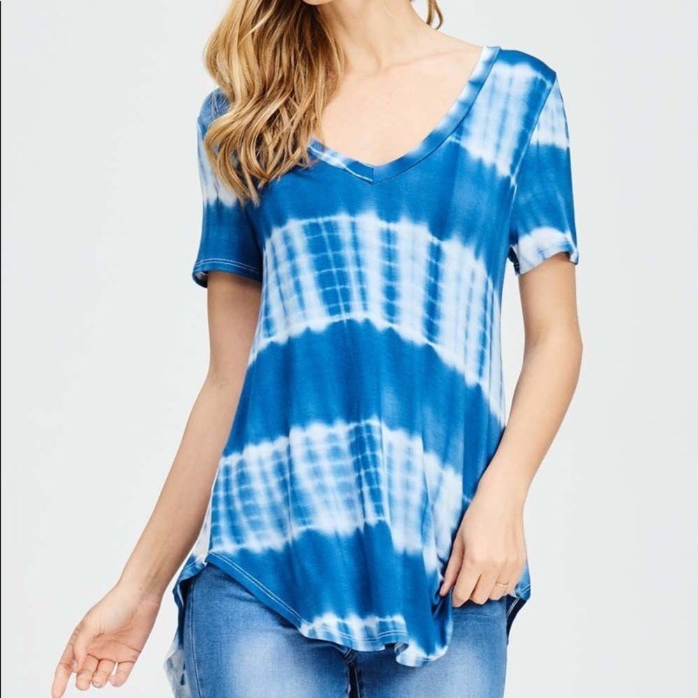 Denim Blue Tie Dye Short Sleeve Tee